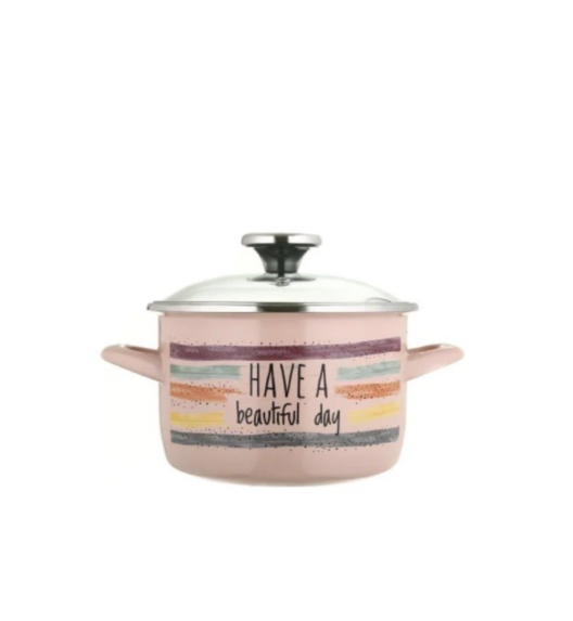 METALAC HaBD Garnek głęboki 2 l z pokrywką 16 cm / emalia