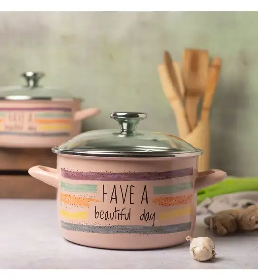 METALAC HaBD Garnek głęboki 4 l z pokrywką 20 cm / emalia