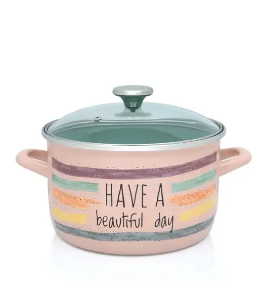 METALAC HaBD Garnek głęboki 5 l z pokrywką 22 cm / emalia