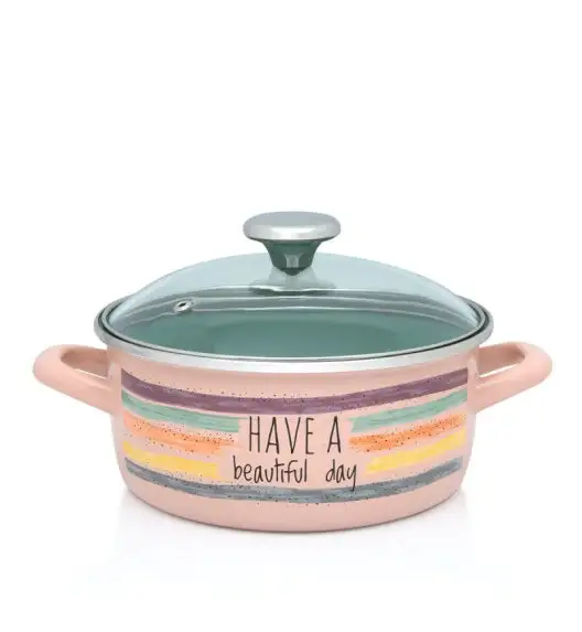 METALAC HaBD Garnek niski 2,75 l z pokrywką 20 cm / emalia