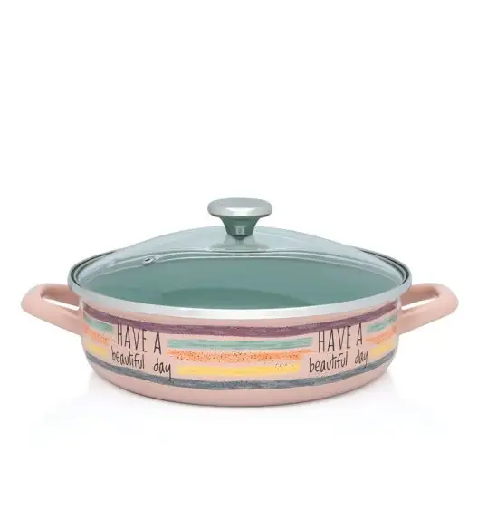 METALAC HaBD Garnek niski 4 l z pokrywką 26 cm / emalia