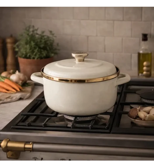 METALAC MAXIMUS PLUS Garnek 5,4 l z pokrywką 24 cm / emalia