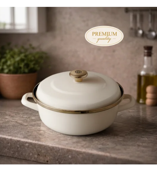 METALAC MAXIMUS PLUS Garnek niski 3,9 l z pokrywką 24 cm / emalia