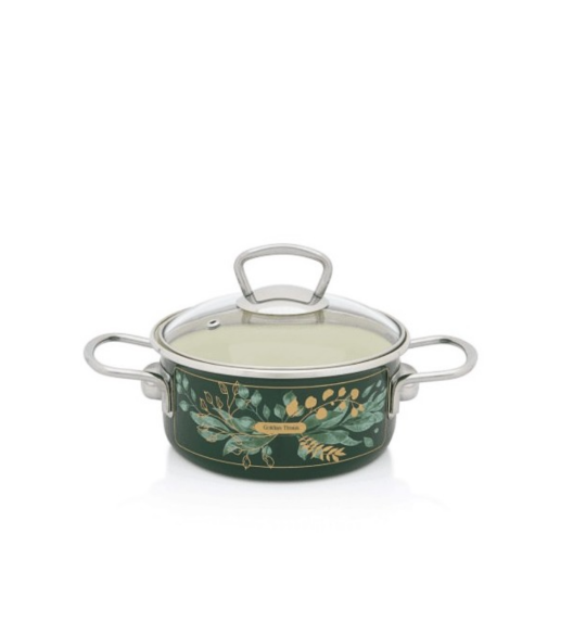 METALAC GOLDEN TIMES Garnek niski 1,5 z pokrywką 16 cm / emalia