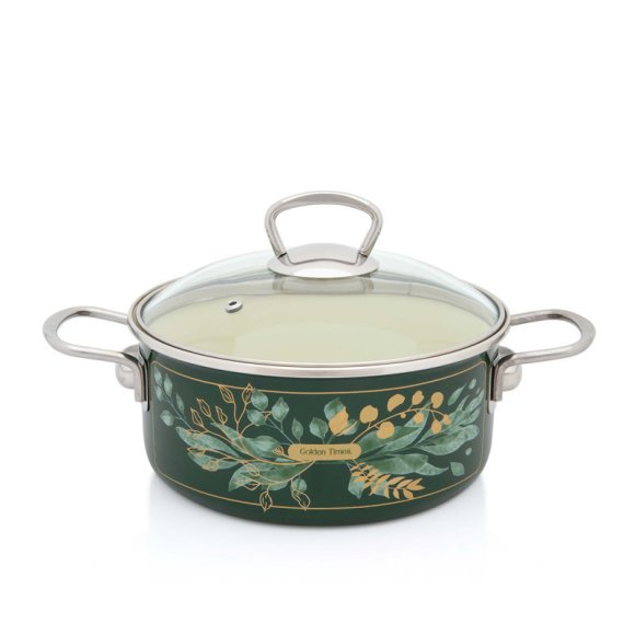 METALAC GOLDEN TIMES Garnek niski 2,75 l z pokrywką 20 cm / emalia
