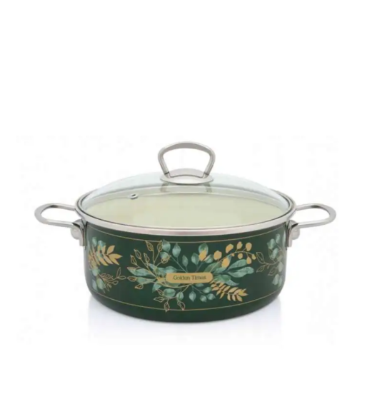 METALAC GOLDEN TIMES Garnek niski 4,75 l z pokrywką 24 cm / emalia