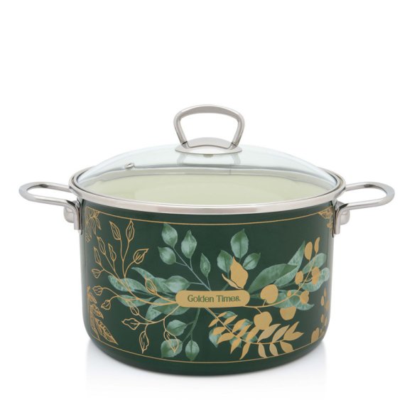 METALAC GOLDEN TIMES Garnek 6,75 l ze szklaną pokrywką 24 cm / emalia