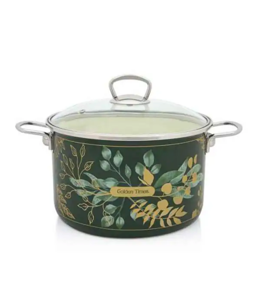 METALAC GOLDEN TIMES Garnek 24 cm ze szklaną pokrywką / emalia