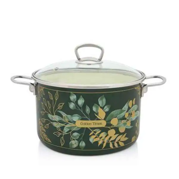 METALAC GOLDEN TIMES Garnek 24 cm ze szklaną pokrywką / emalia