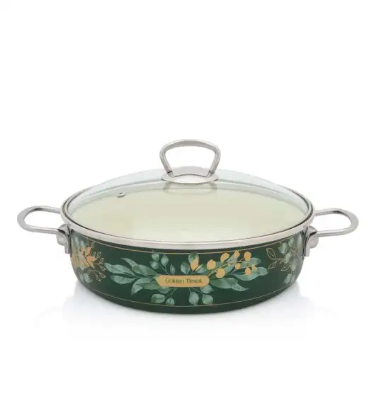 METALAC GOLDEN TIMES Garnek niski 4 l z pokrywką 26 cm / emalia