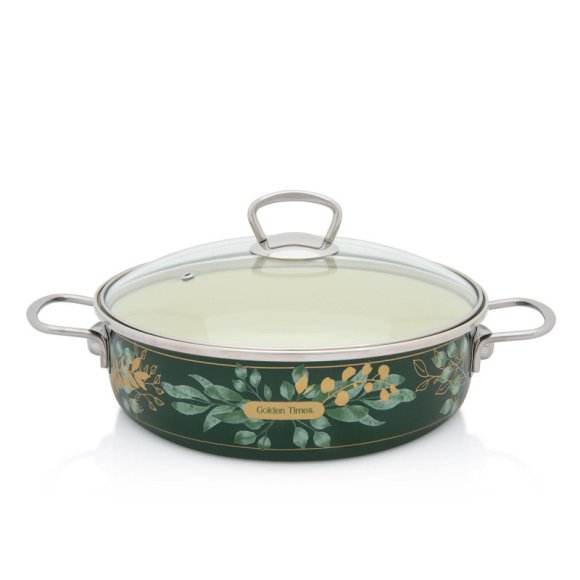 METALAC GOLDEN TIMES Garnek niski 4 l z pokrywką 26 cm / emalia