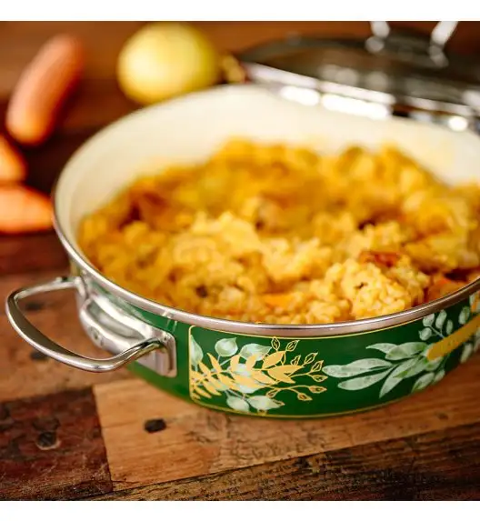 METALAC GOLDEN TIMES Garnek niski 4 l z pokrywką 26 cm / emalia