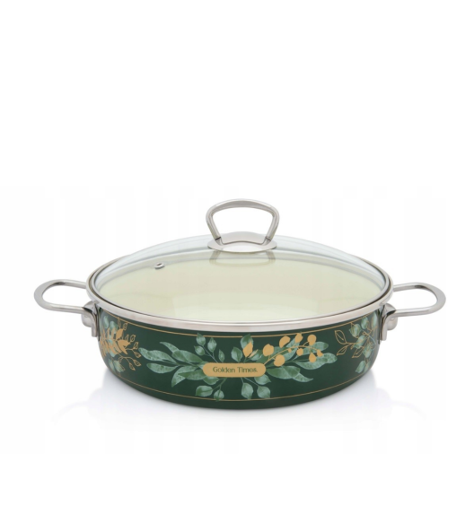 METALAC GOLDEN TIMES Garnek niski 4 l z pokrywką / emalia