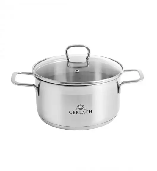 GERLACH BRAVA Komplet Garnki z pokrywkami 8 el + patelnie Gerlach Ambiente 28, 20 cm