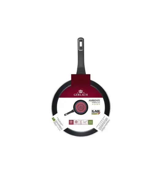 GERLACH BRAVA Komplet Garnki z pokrywkami 8 el + patelnie Gerlach Ambiente 20, 24, 28 cm + Patelnia naleśnikowa 26 cm