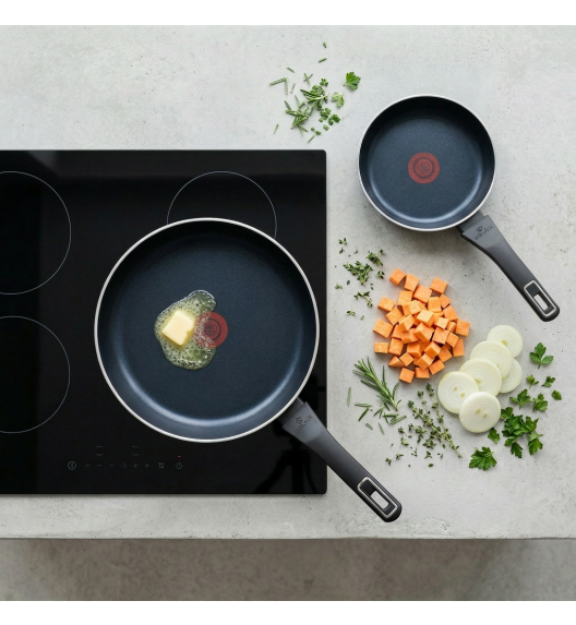 GERLACH BRAVA Komplet Garnki z pokrywkami 8 el + patelnie Gerlach Ambiente 20, 24, 28 cm + Patelnia naleśnikowa 26 cm + Brytfanna Granitex