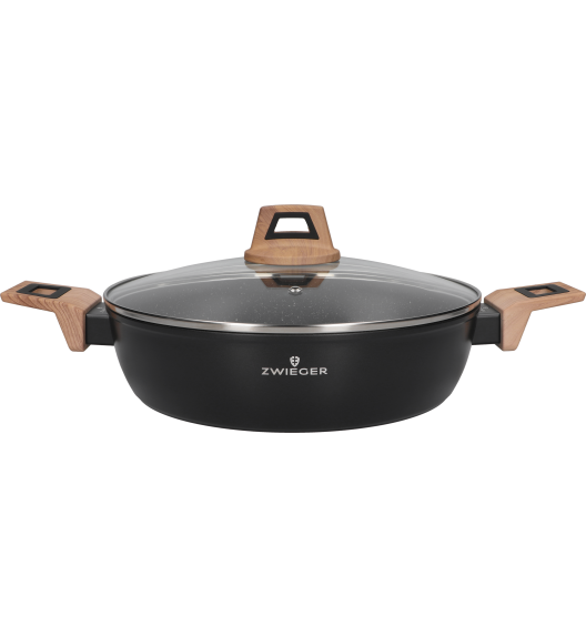 ZWIEGER LAVENA Garnek płaski 28 cm z pokrywką / indukcja / powłoka PFLUON