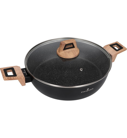 ZWIEGER LAVENA Garnek płaski 28 cm z pokrywką / indukcja / powłoka PFLUON
