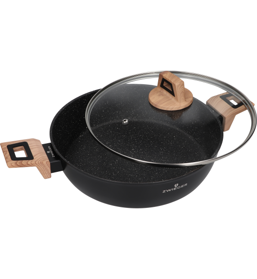 ZWIEGER LAVENA Garnek płaski 28 cm z pokrywką / indukcja / powłoka PFLUON