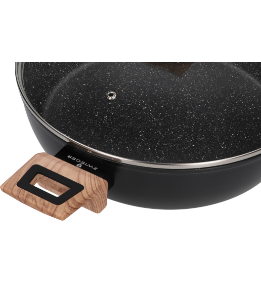 ZWIEGER LAVENA Garnek płaski 28 cm z pokrywką / indukcja / powłoka PFLUON