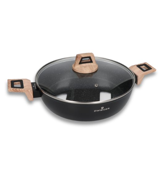ZWIEGER LAVENA Garnek płaski 28 cm z pokrywką / indukcja / powłoka PFLUON