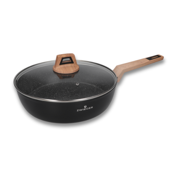 ZWIEGER LAVENA Patelnia głęboka 28 cm z pokrywką / indukcja / powłoka PFLUON