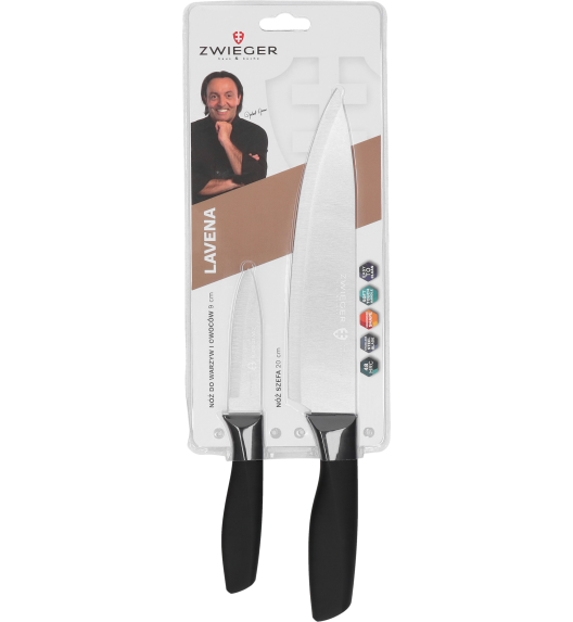 ZWIEGER LAVENA Zestaw noży 2 el / nóż szefa kuchni 20 cm + nóż do warzyw i owoców 9 cm