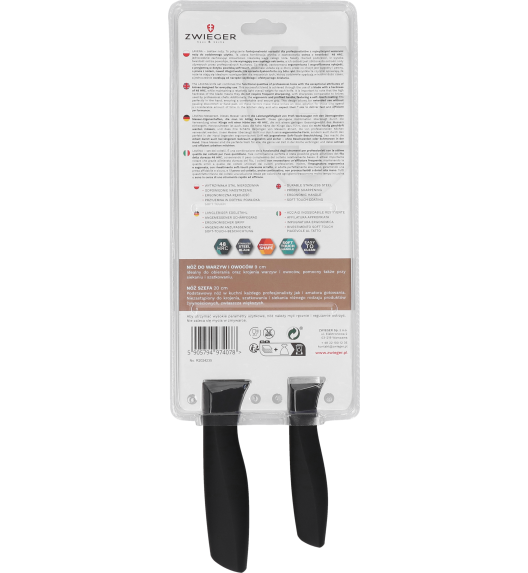 ZWIEGER LAVENA Zestaw noży 2 el / nóż szefa kuchni 20 cm + nóż do warzyw i owoców 9 cm