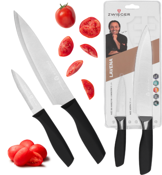 ZWIEGER LAVENA Zestaw noży 2 el / nóż szefa kuchni 20 cm + nóż do warzyw i owoców 9 cm