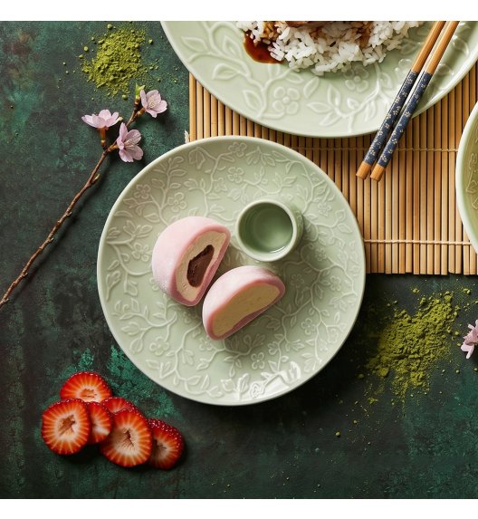 LUBIANA HANAMI KD LIMONKOWY Talerz deserowy 20,5 cm / zdobiona porcelana luz