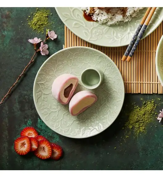 LUBIANA HANAMI KD LIMONKOWY Talerz deserowy 20,5 cm / zdobiona porcelana luz