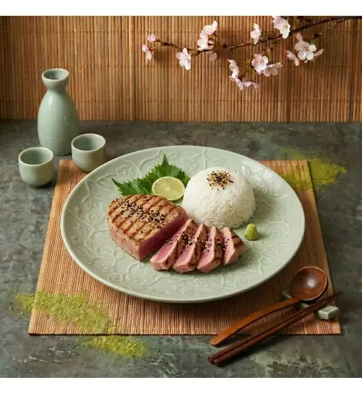 LUBIANA HANAMI KD LIMONKOWY Talerz obiadowy 27 cm / zdobiona porcelana luz