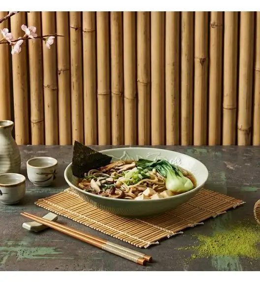 LUBIANA HANAMI KD LIMONKOWY Talerz głęboki 21,5 cm / zdobiona porcelana luz