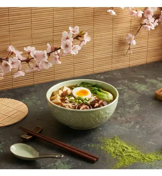 LUBIANA HANAMI KD LIMONKOWY Miska 16 cm / zdobiona porcelana luz