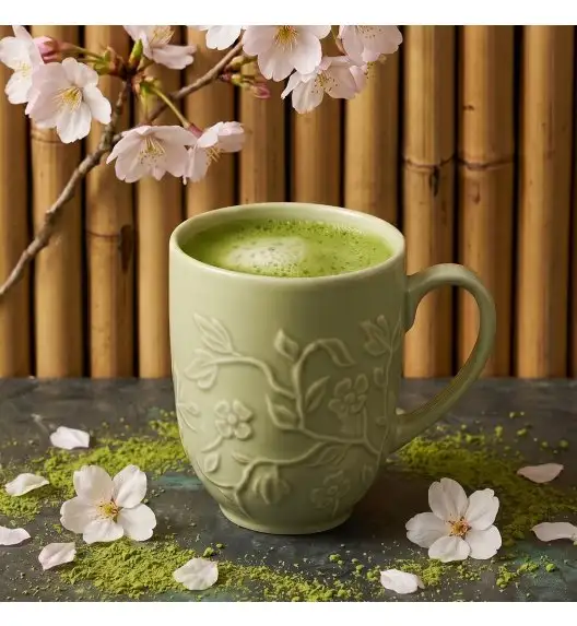 LUBIANA HANAMI KD LIMONKOWY Kubek 350 ml / zdobiona porcelana luz