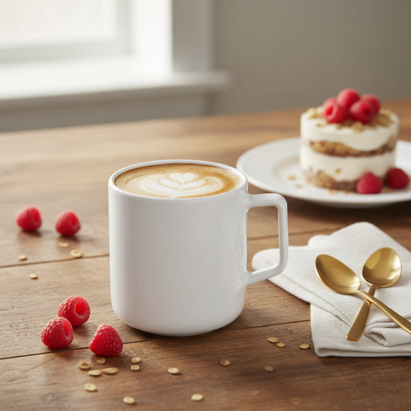 LUBIANA ANKARA Kubek 400 ml | biała porcelana luz