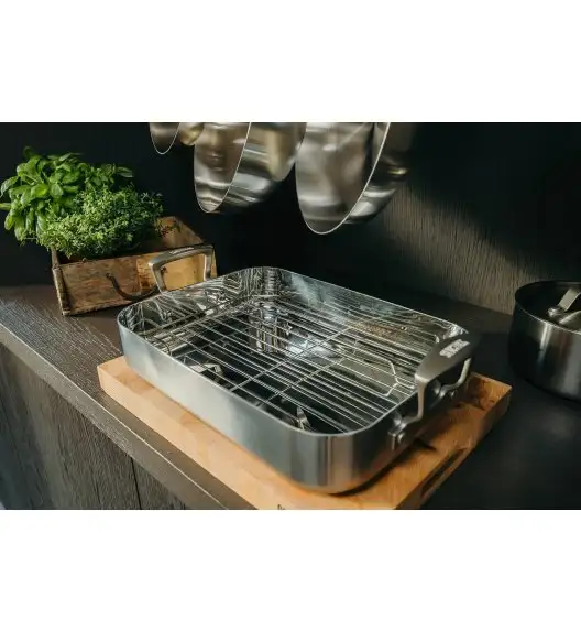 SKOTTSBERG STAINLESS STEEL Brytfanna z rusztem 35x25 cm