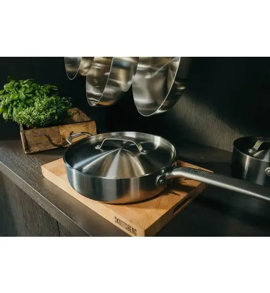 SKOTTSBERG STAINLESS STEEL Patelnia głęboka z pokrywką 28 cm / stal nierdzewna
