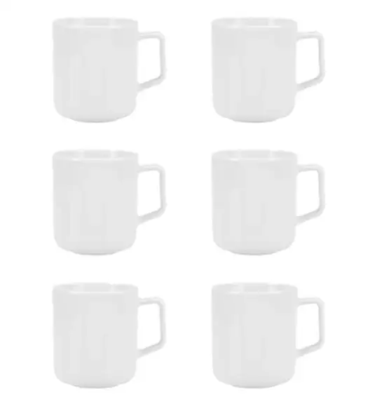 LUBIANA ANKARA Kubek 400 ml x 6 sztuk | biała porcelana luz