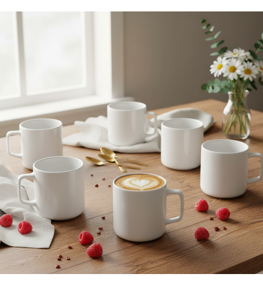 LUBIANA ANKARA Kubek 400 ml x 6 sztuk | biała porcelana luz