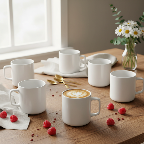 LUBIANA ANKARA Kubek 400 ml x 6 sztuk | biała porcelana luz