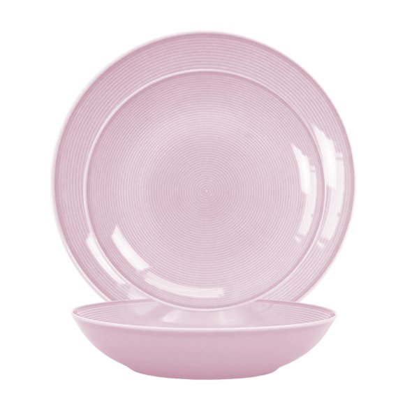 LUBIANA ETO MODERN K7 OPK Serwis obiadowy 18 el / 6 osób / różowy / porcelana ręcznie malowana