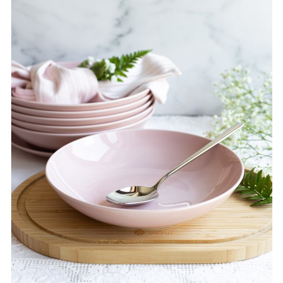 LUBIANA ETO MODERN K7 OPK Serwis obiadowy 54 el / 18 osób / różowy / porcelana ręcznie malowana
