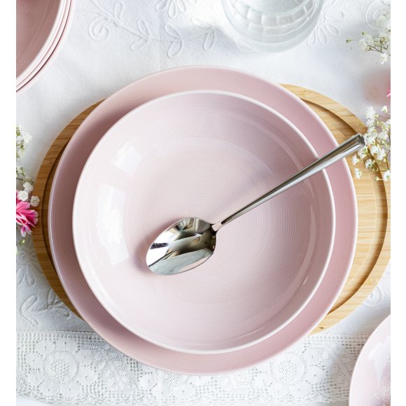 LUBIANA ETO MODERN K7 OPK Serwis obiadowy 54 el / 18 osób / różowy / porcelana ręcznie malowana