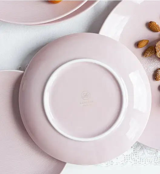 LUBIANA ETO MODERN K7 OPK Serwis obiadowy 54 el / 18 osób / różowy / porcelana ręcznie malowana