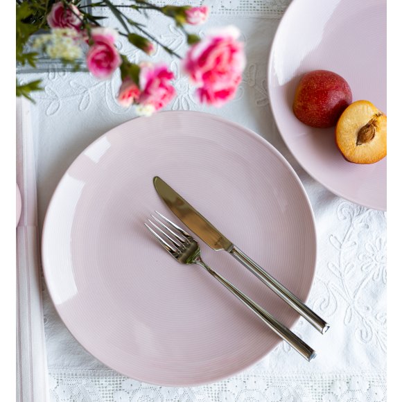 LUBIANA ETO MODERN K7 OPK Serwis obiadowy 54 el / 18 osób / różowy / porcelana ręcznie malowana