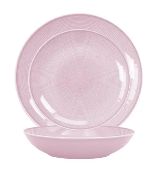 LUBIANA ETO MODERN K7 OPK Serwis obiadowy 54 el / 18 osób / różowy / porcelana ręcznie malowana