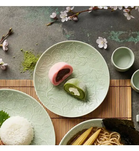 LUBIANA HANAMI KD LIMONKOWY Serwis obiadowy 36 el 12 os / zdobiona porcelana luz