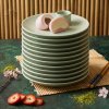 LUBIANA HANAMI KD LIMONKOWY Talerz deserowy 20,5 cm x 12 sztuk / zdobiona porcelana luz