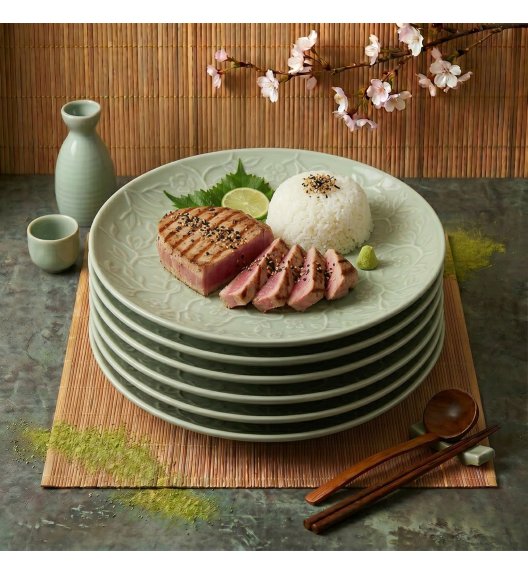 LUBIANA HANAMI KD LIMONKOWY Talerz obiadowy 27 cm x 6 sztuk / zdobiona porcelana luz